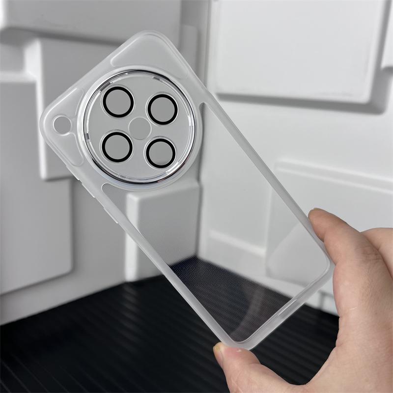 

Luxury Comes with Lens Film Phone Case for OPPO Find X8 Pro X8Pro 5G Soft Silicone Frosting Frame High-fashion Edge Bumper Cover OPPO Find X8 прозорий білий колір