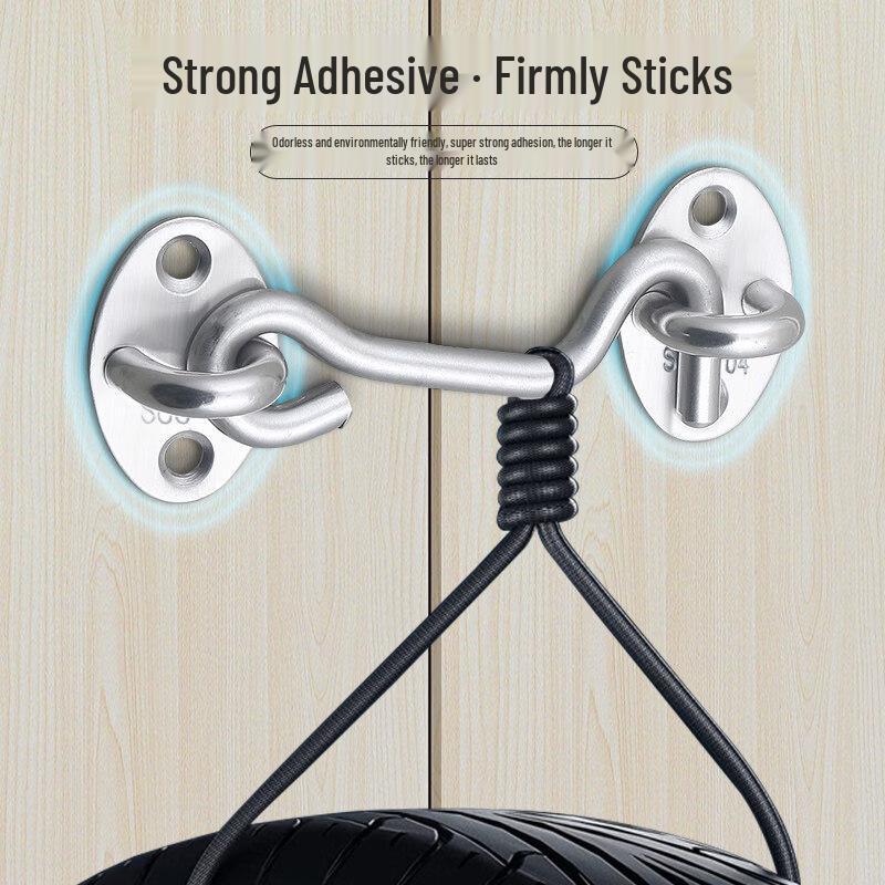 Stainless Steel No-Drill Sliding Door Hook Latch