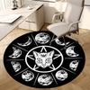 1pc Moon Phases Cat Symbolism Round Carpet, Made of Polyester,Perfect for Decorating Office Chairs, Living Rooms