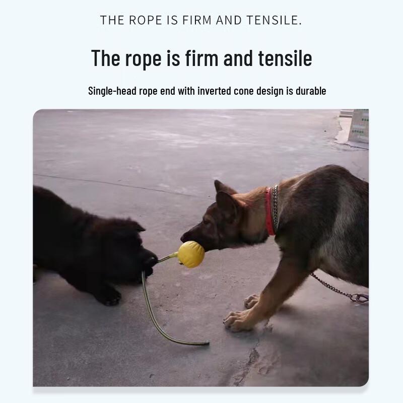 Hanlang Dog Training Rubber Chew Ball with Rope
