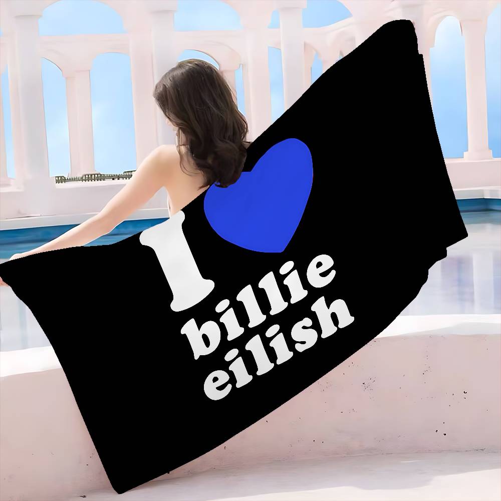 B-BillieS Chanteuse E-EilishS Serviette de Plage en Microfibre Absorbante Séchage Rapide Douce Yoga Natation Station Balnéaire Alpinisme Serviette