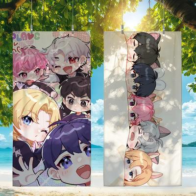 K-Kpop P-Plave Cartoon Anime Towel Quick Drying Beach Towels Are Suitable For Swimming Pools Camping Yoga And The Gym
