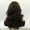Women Synthetic Long Natural Wave Wigs with Bangs Wavy Brown Natural Wig For Daily Party Costume Heat Resistant Fibre Hair