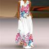 3D Three-Dimensional Print Dress Red Flower Tall Sleeveless Dress Beach Travel Photo Beach Dress