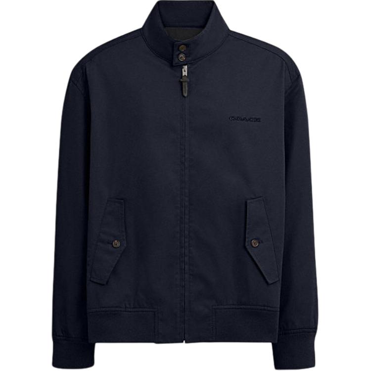 

Coach Solid Color Zip Stand Collar Casual Long Sleeve Jacket Men Jacket Navy-Blue CS015-NAV XL