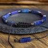 Adjustable Bohemian Lapis Lazuli Braided Bracelet – Natural Healing Gemstone, Calming Unisex Daily Gift