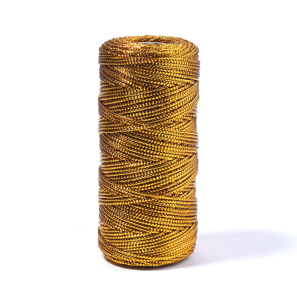 100Meters/Roll Gold Silver Color Macrame Cord Packaging Rope Ornament String Thread For DIY Wedding Party Christmas Gifts Decor
