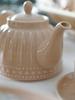 Ceramic Kettle Jug 1L For Hot Coffee And Tea, Mosaique Beige Line