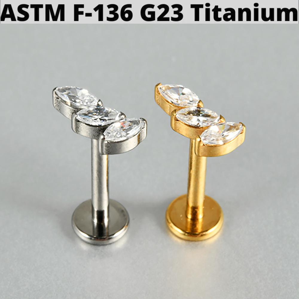 1PC G23 Titanium Butterfly Internal Thread Labret Lip Rings Cross Snake Ear Cartilage Tragus Helix Earring Lobe Piercing Jewelry