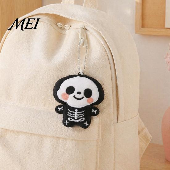Decorative Keychain Pendant Squeaky Halloween Plush Pendant, Stuffed Skeleton Mummy Bear Toy Accessory for Backpacks Handbags Purses Lightweight