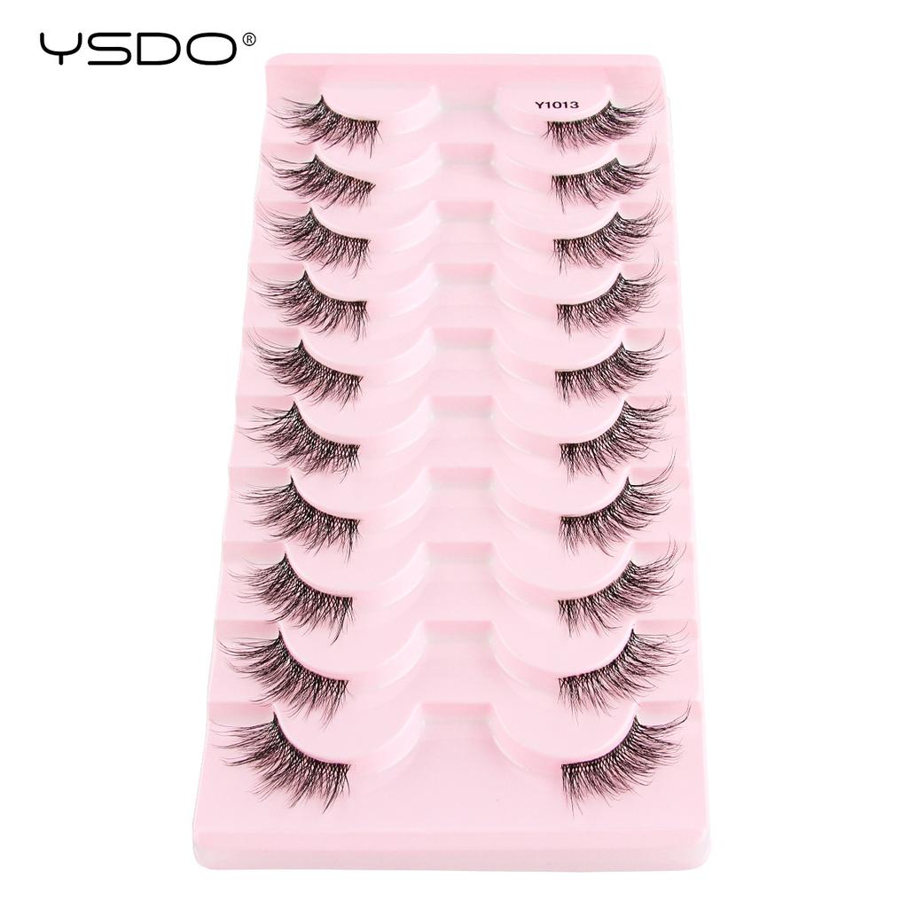 YSDO Half Lashes 5/7/10 Pairs Half False Eyelashes Soft Natural Cat Eye Lashes Makeup 3D Mink Eyelash Extension Fluffy Faux Cils