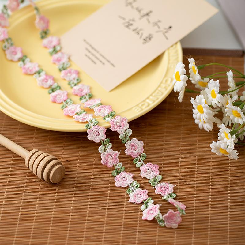 2meters/Lot Flower Embroidery Lace Fabric Ribbons For Needlework Clothing Sewing Accessories Sewing Materials Home Decorative
