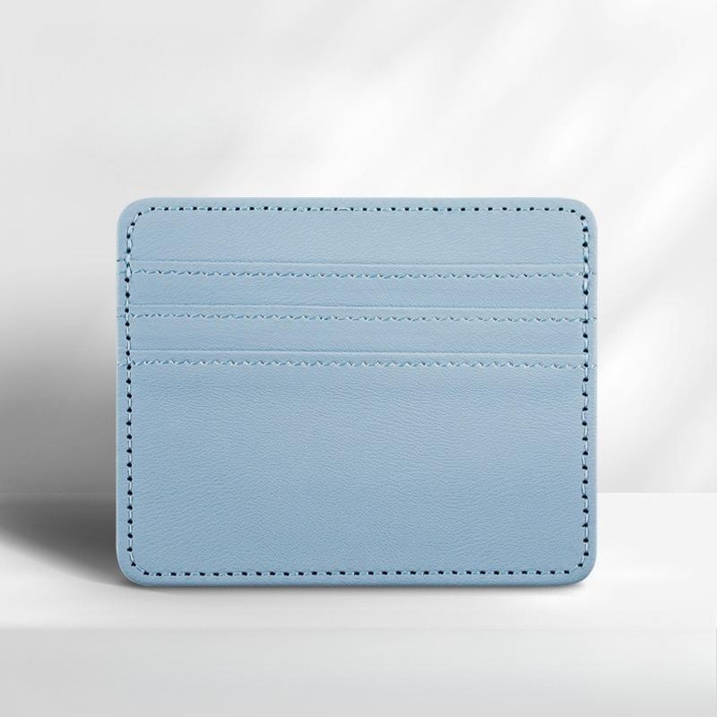 Ultra-thin PU Leather Mini Wallet Slim Credit Card Holder 4 Slots for Men Women Business ID Case