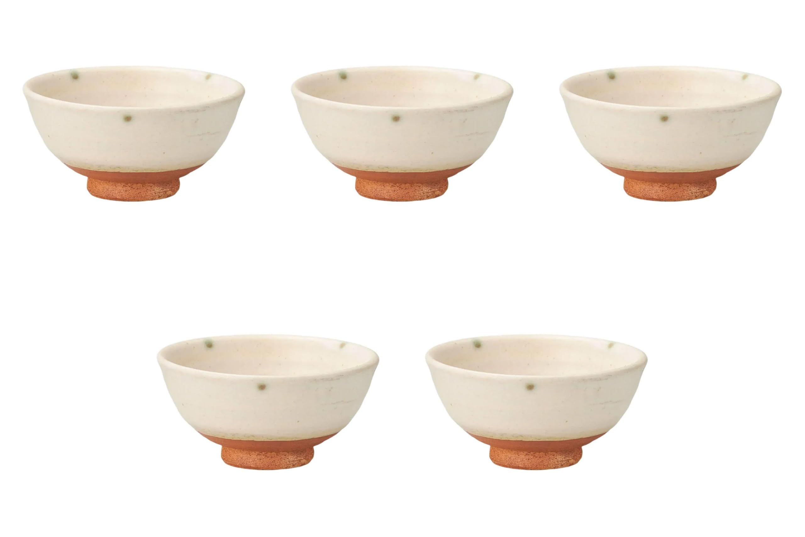 

Set of 5 Rice Bowls x Ceramic Rice Bowls by Setomonohonpo Snow-Glazed [12.2 6cm] (Earthenware)