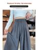 Spring 2025 Plus Size High-Waisted Wide-Leg Acetate Culottes - Slimming, Versatile, and Casual.