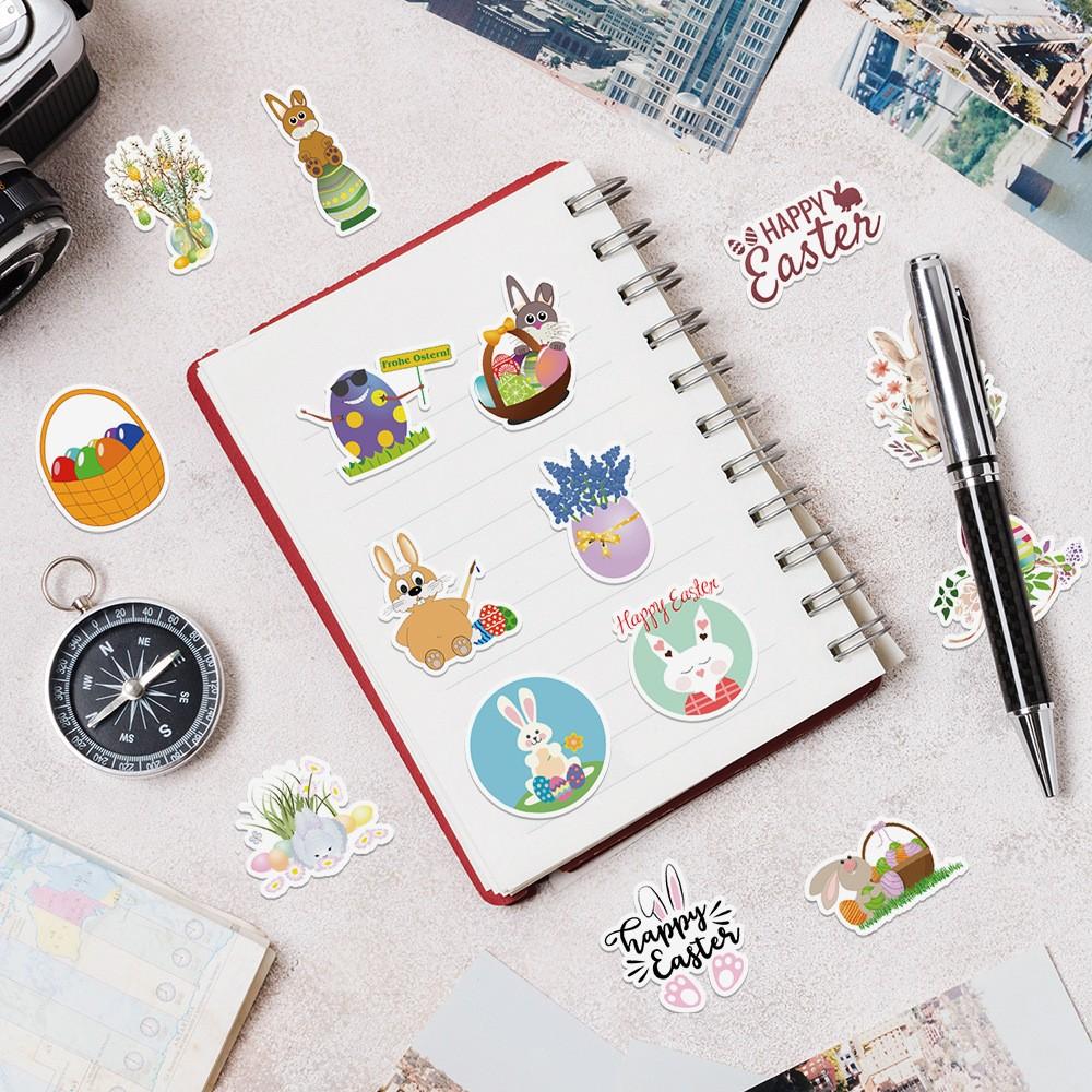 50pcs Cute Notebook Account Decoration Sticker,cute Stickers, Journaling Supplies,Easter Bunny Egg Stickers