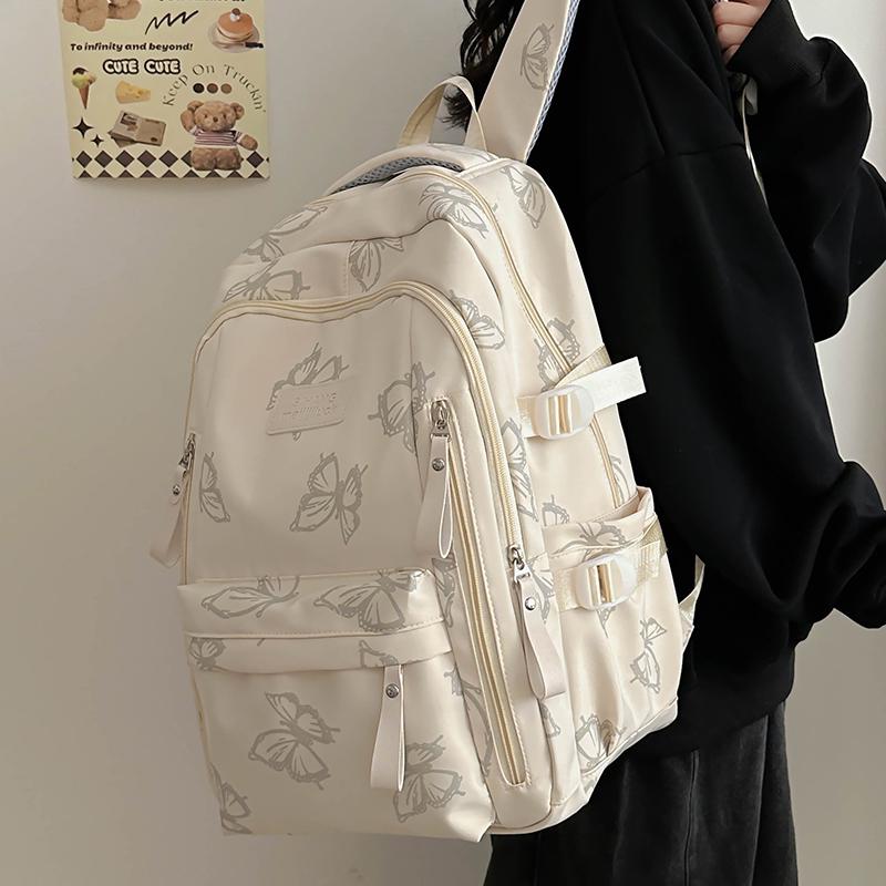 Reflective Butterfly Backpack for Middle & High School Girls – Versatile Shoulder Bag for Students