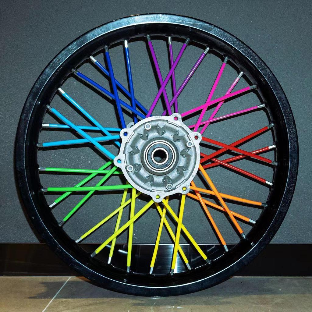 Motorcycle 24cm Colored Spoke Sleeves - 72 Pack, Eco-Friendly Radiation Decoration Strips