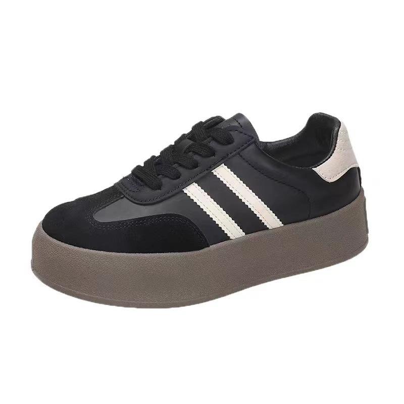Little White Shoes Women's Platform 2025 Spring and Autumn New Forrest Gump Training Shoes Versatile Casual Board Shoes Muffin Lace-up Single Shoes