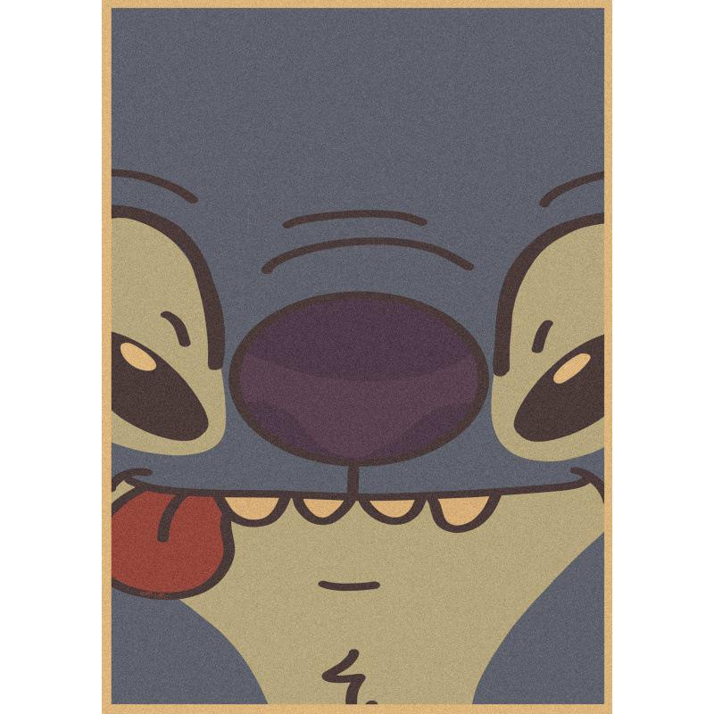 Lilo & Stitch Retro Kraft Poster - Scrump Wall Art Decoration