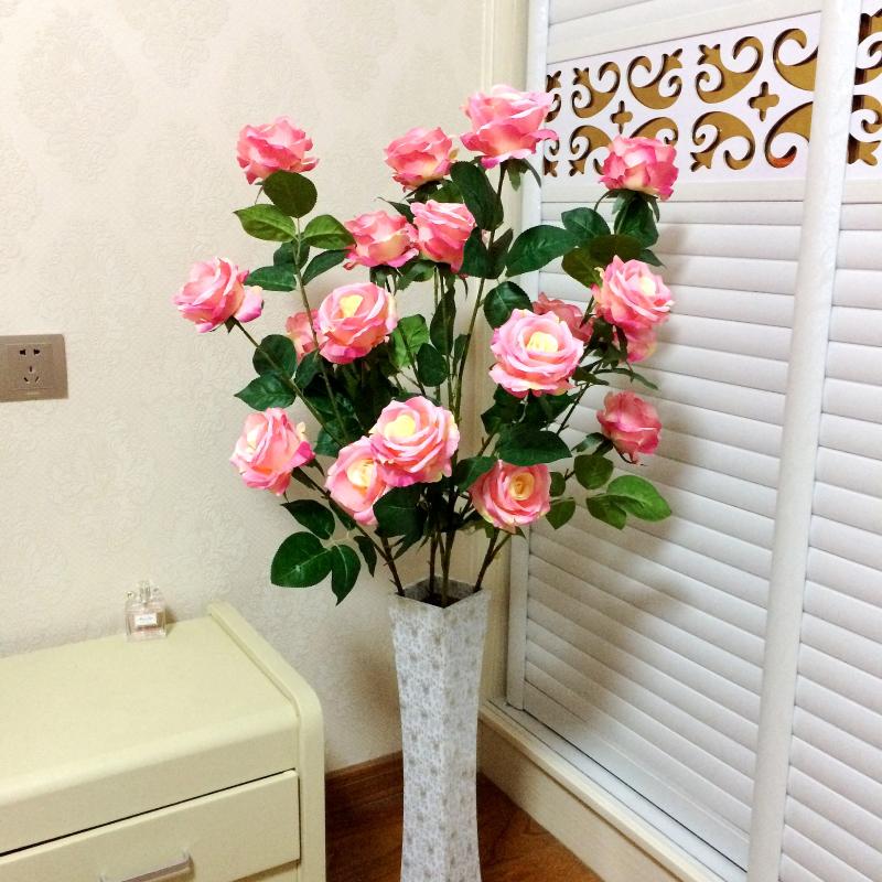 Künstlicher Hochzweig-Lilienstrauß: Seiden- & PU-Tulpen für Wohnzimmer-Bodendekoration