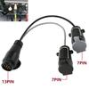 13 Pin To Double 7 Pin Adaptor Trailer Extension Lead Caravan Towing Socket Plug Board Connectors Car Accessories