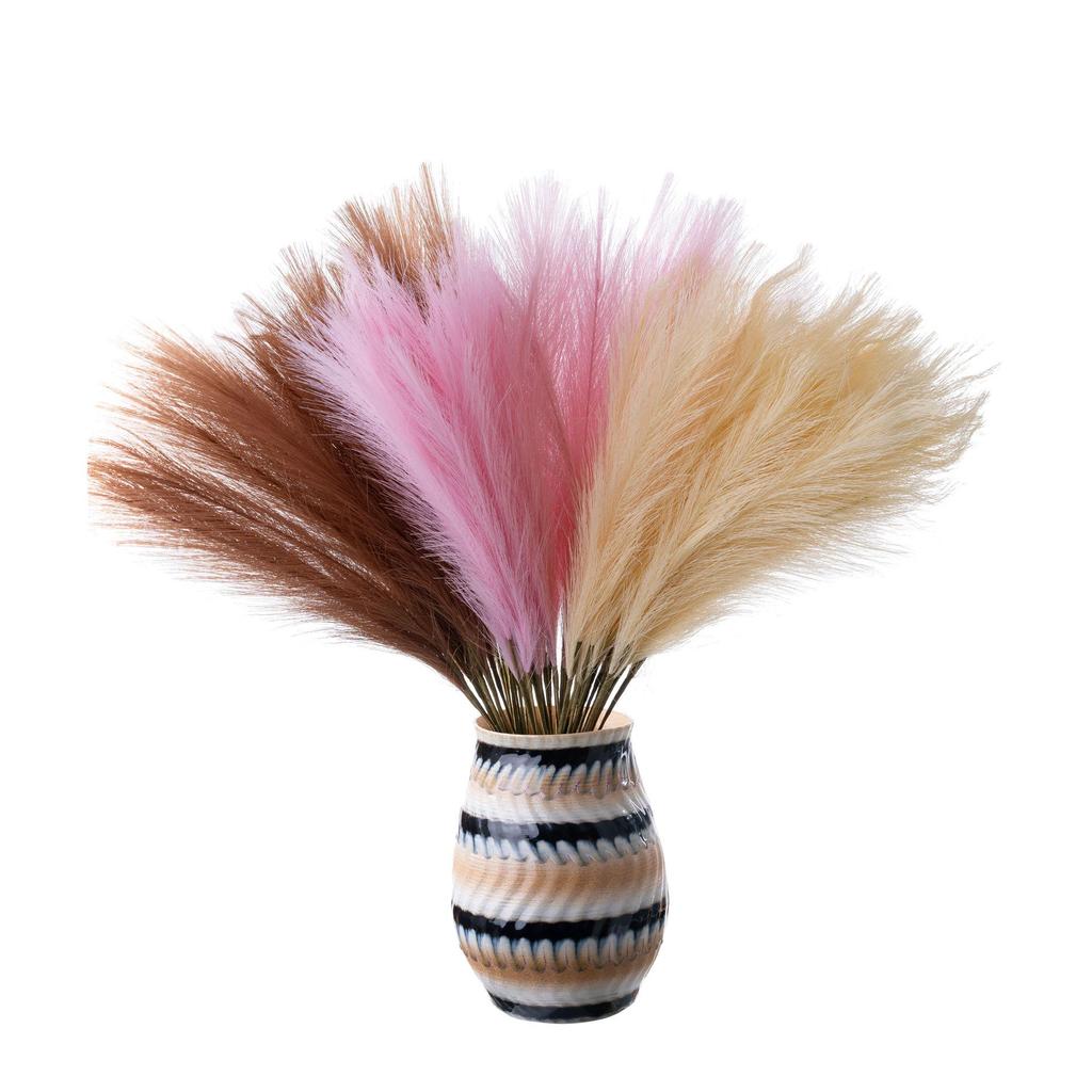 INS Style Pampas Grass & Green Plants Artificial Flowers for Wedding Decor & Crafts