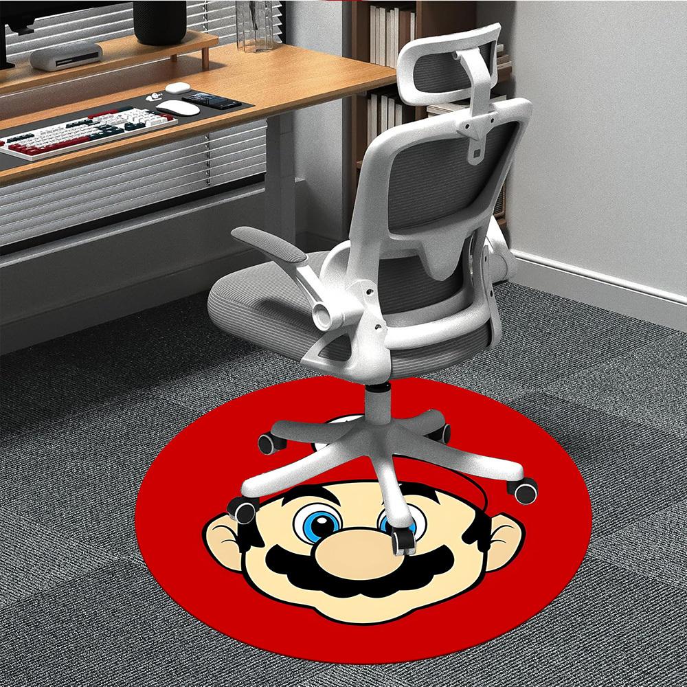 

1pc Mario Red Office Round Area Rug, Indoor Mat Suitable For Office, Under Office Chairs Bedroom Living Room Home Decor, Room Deco030 80cm by 80cm