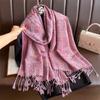 Autumn Boho Paisley Jacquard Pashmina Scarf Shawls for Women Wrap Cashmere Blanket Warm Thick Stoles Lady Bufanda Travel Stole