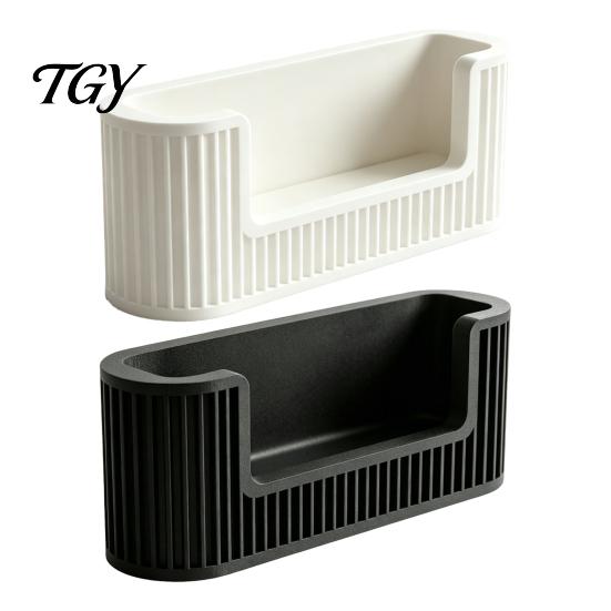 Sloping Opening Card Display Modern Minimalist Business Holder, Vertical Stripes Simple Style Organizer, Stand 3D Printing Storage Case for