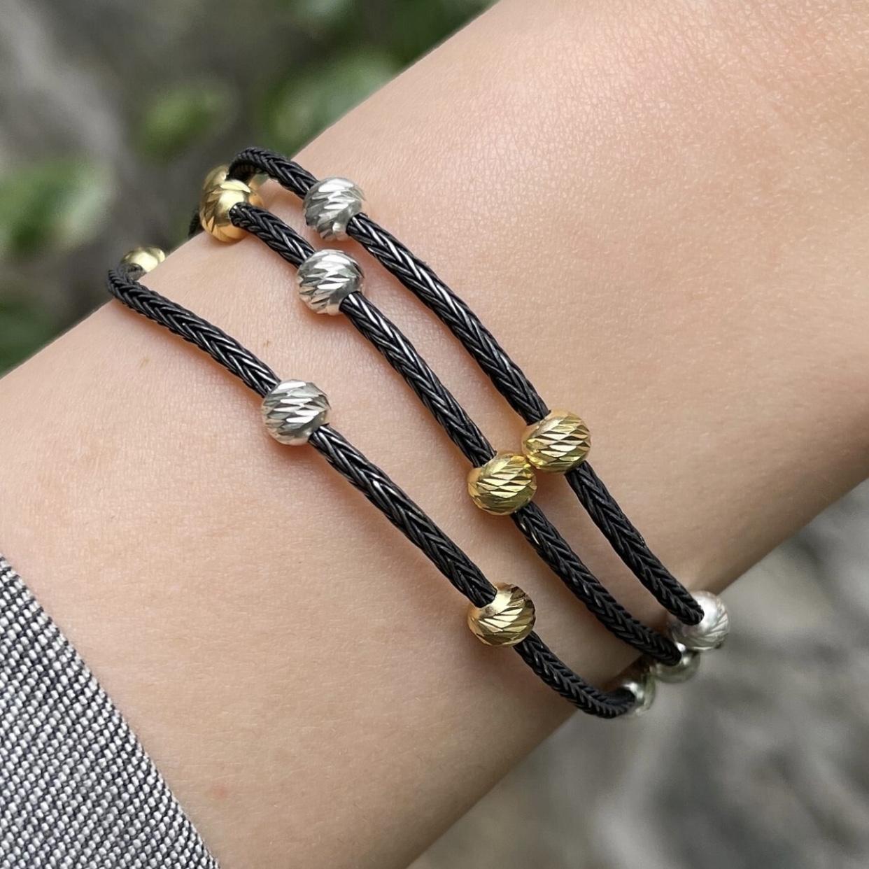 

Женский браслет из трех цепочек из стерлингового серебра 1000 пробы, браслет ручной работы, оригинальный изысканный уникальный браслет ручной работы в подарок 17 cm