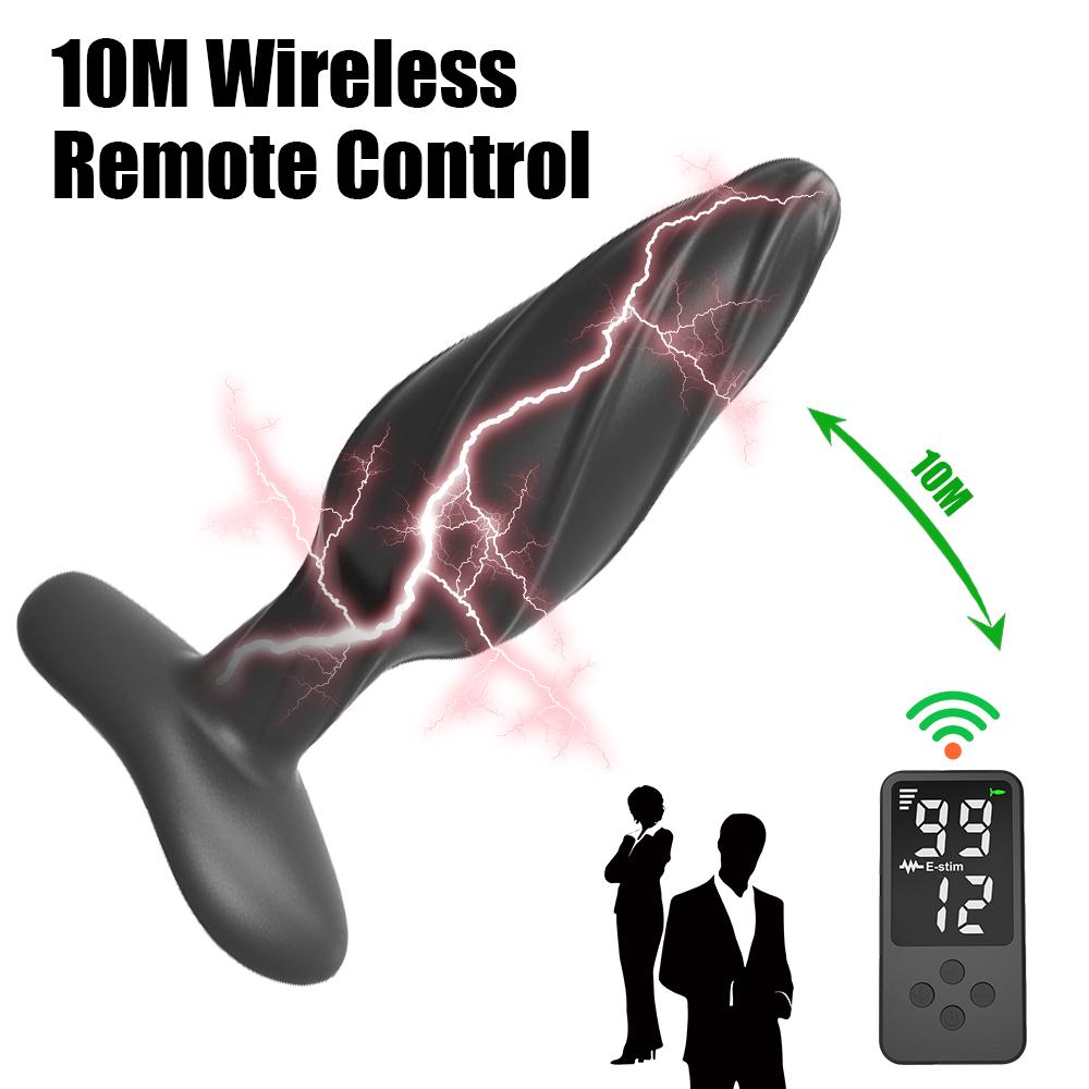Sex Toys for Men Women 12 Modes Masturbator Erotic Toy G-Spot Vaginal Massager Wireless Remote Control Electric Shock Anal Plug