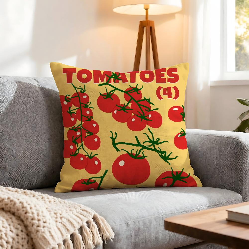 Pattern Tomato Print Cushion Cover 1Pcs Decorative Covers Soft Cushion Case For Sofa Couch Decor 40X40 45X45 Pillowcases