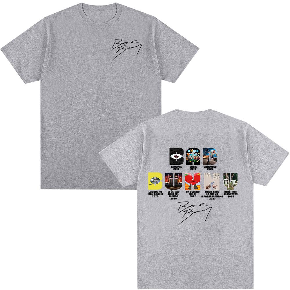

Rapper Bad Bunny Music Album Cover Print T Shirt Unisex Fashion Hip Hop Street Tshirt Cotton Oversized Short Sleeve Tshirts 4XL