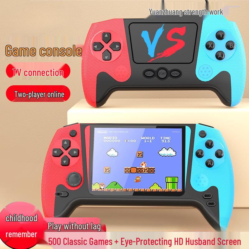 500 New Classic Handheld Game Console with Large Screen & Joystick for Two Players - Nostalgic Style