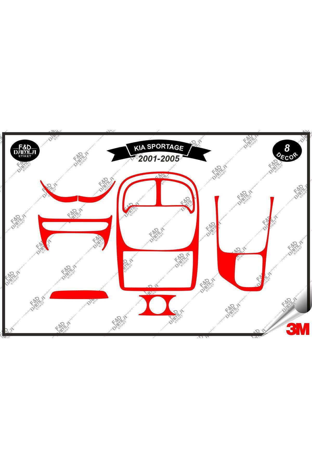 

Kia Sportage 2001- 2005 Torpido Konsol Trim Göğüs Maun Kaplama Set 8 Parça Kırmızı