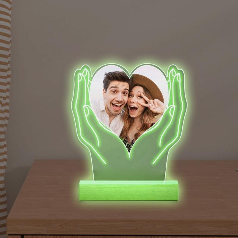 LED Picture Frame With Unique Couple Photo Bedsides Lamp For Bedroom Decoration Valentine's Day Gift