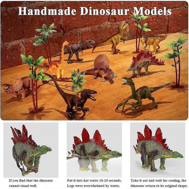 Dinosaur Toy With Playmat And Trees, Educational Dinosaur Adventure Set Including T-rex,triceratops, Gift For Boys And Girls