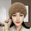 Korean version of fashion pearl headgear ear protection knitted heap hat winter handmade thickened warm mother wool hat women