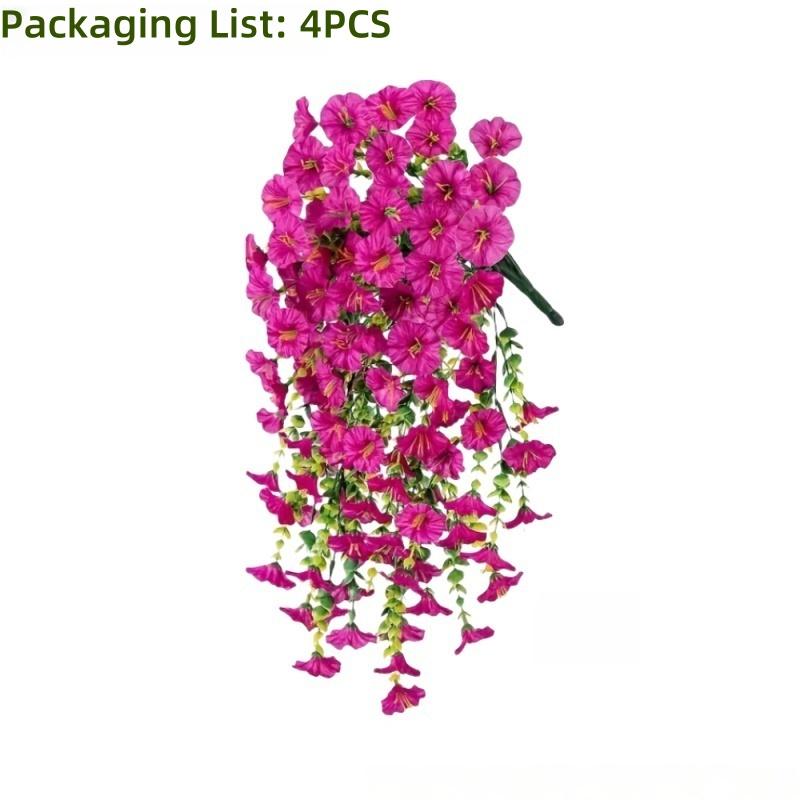 4PCS Hanging Artificial flowers -Eucalyptus Leaves Floral - Fake flowers Indoor/Outdoor Decor Garden -  Durable Plastic Florals