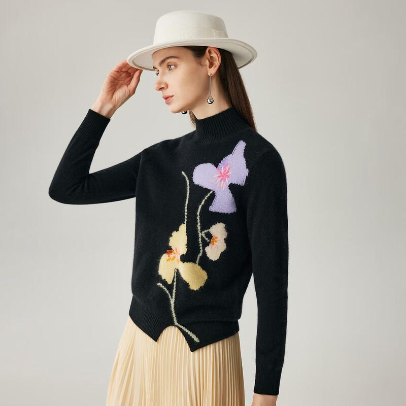 Zhaojun Damen-Strickpullover Herbst/Winter 2025 aus 100 % Kaschmir mit halbhohem Kragen