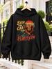 Stop The Car I See a Fluffy Cow Black with Shaggy Highland Cattle Portrait Sunset Mountains Forest And Winding Road Unisex Hoodie