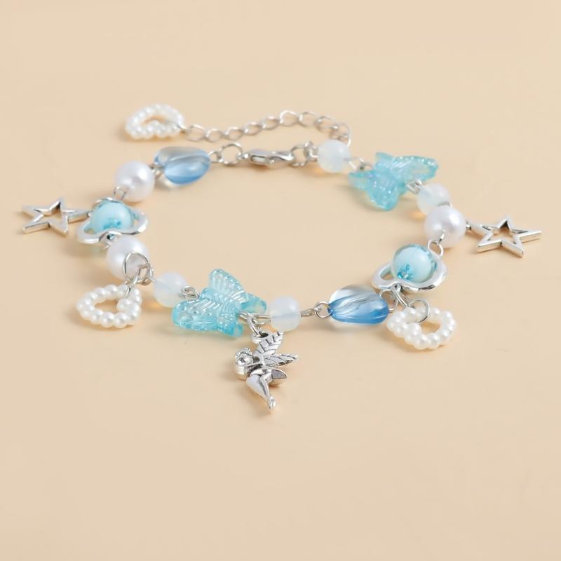 Beach Jewelry Butterfly Heart Star Bracelet for Women Girls Colorful Wristchain