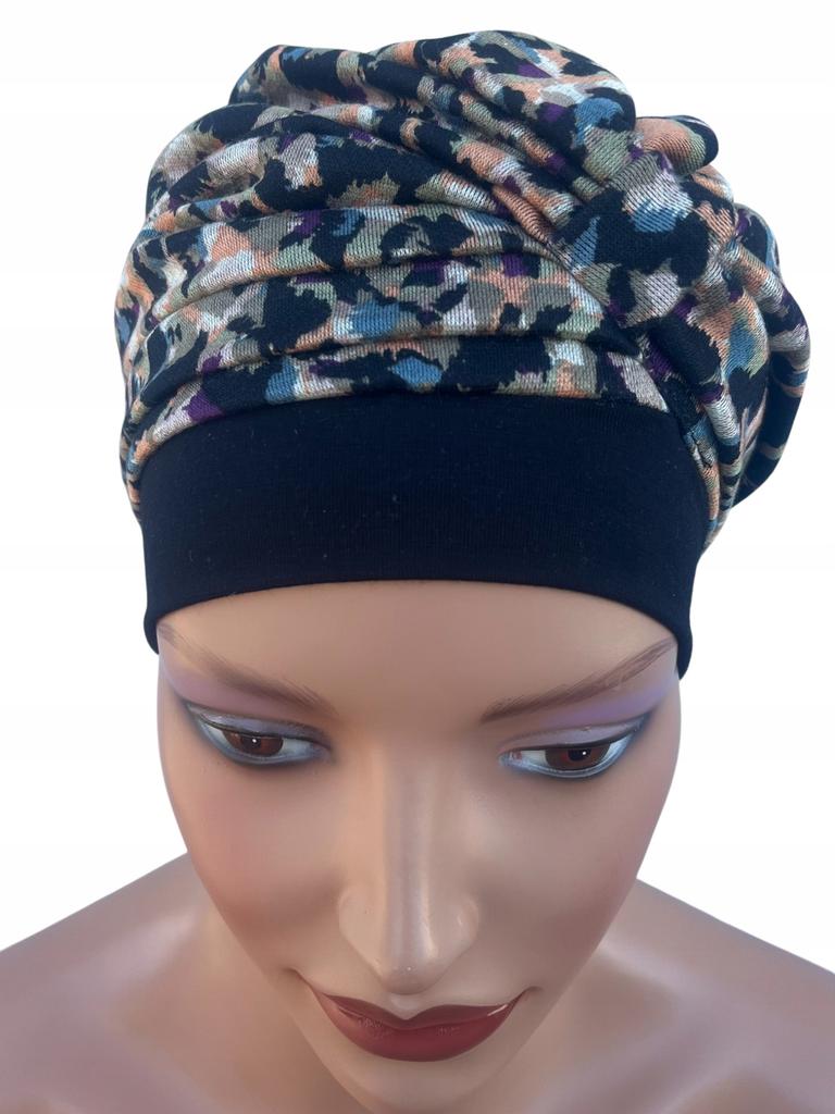Turban Damski Ela 501 Czapka Ocieplana Sweterkowa Mięciutka Drapowana