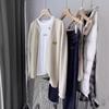 2024 Spring Women's Wool Cardigan - Round Neck with Little Horse Embroidery.