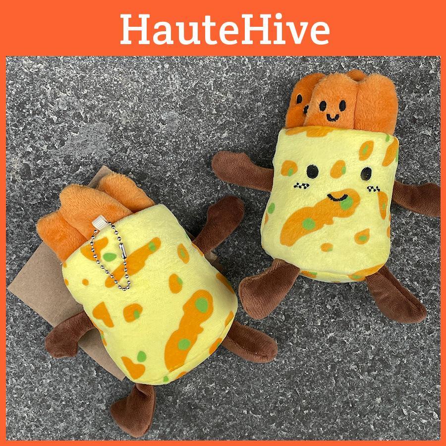 Cute Fritters Pancake Plush Toy Key Chain Creative Food Doll Doll Removable