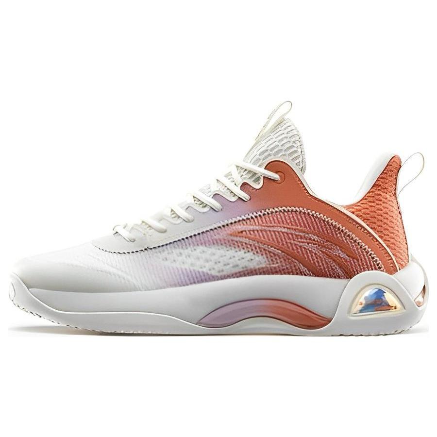 New Anta Cement Bubble 2.0 Slip Resistant Low Top Basketball Shoes Men's White Purple Orange Orange 112221610S-1