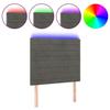 VidaXL Tête de Lit à LED Meuble de Chambre à Coucher Accessoire de Lit Simple Tête de Cadre de Lit Intérieur Gris Foncé 3122601