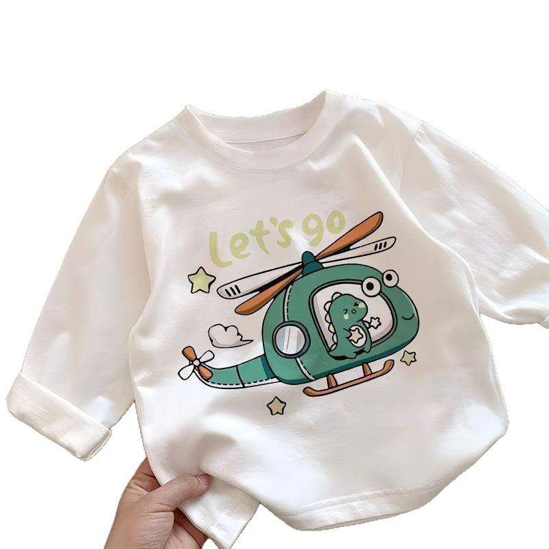 Trendy Little Boy 2025 Long-Sleeved Cotton T-Shirt - Stylish Spring & Autumn Wear