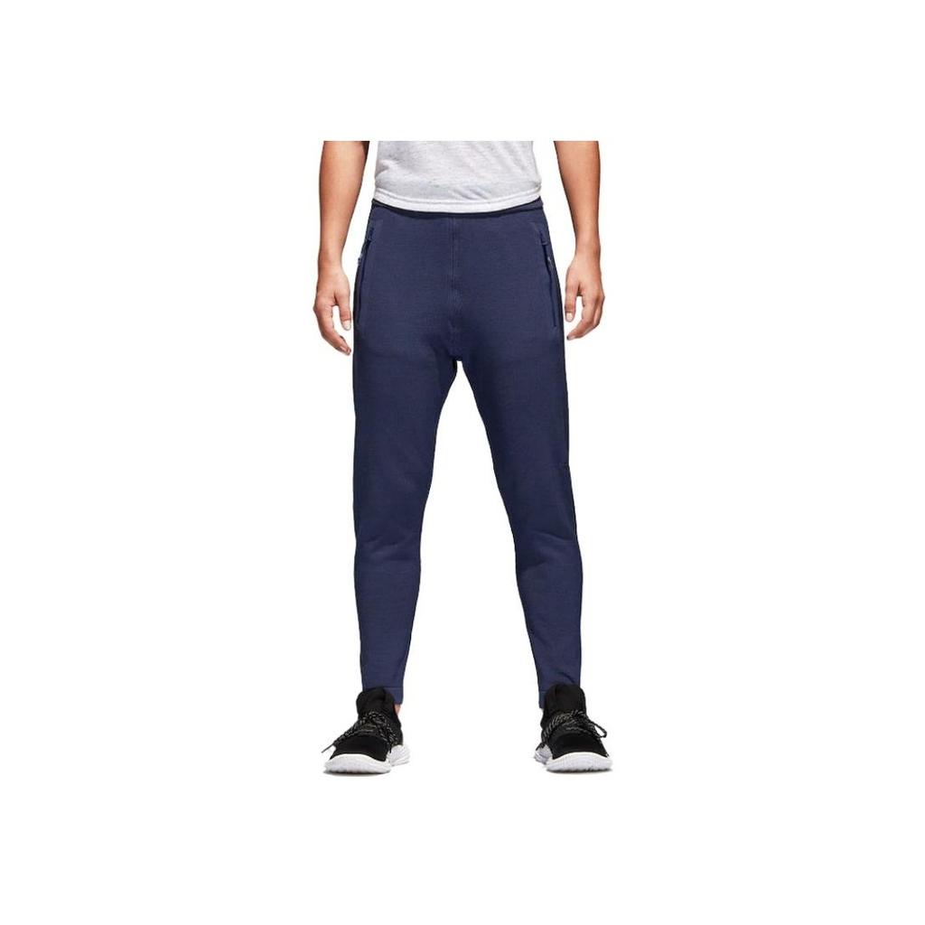 Adidas Logo Print Straight Leg Comfortable Casual Pants Unisex Bottoms Blue CE1950